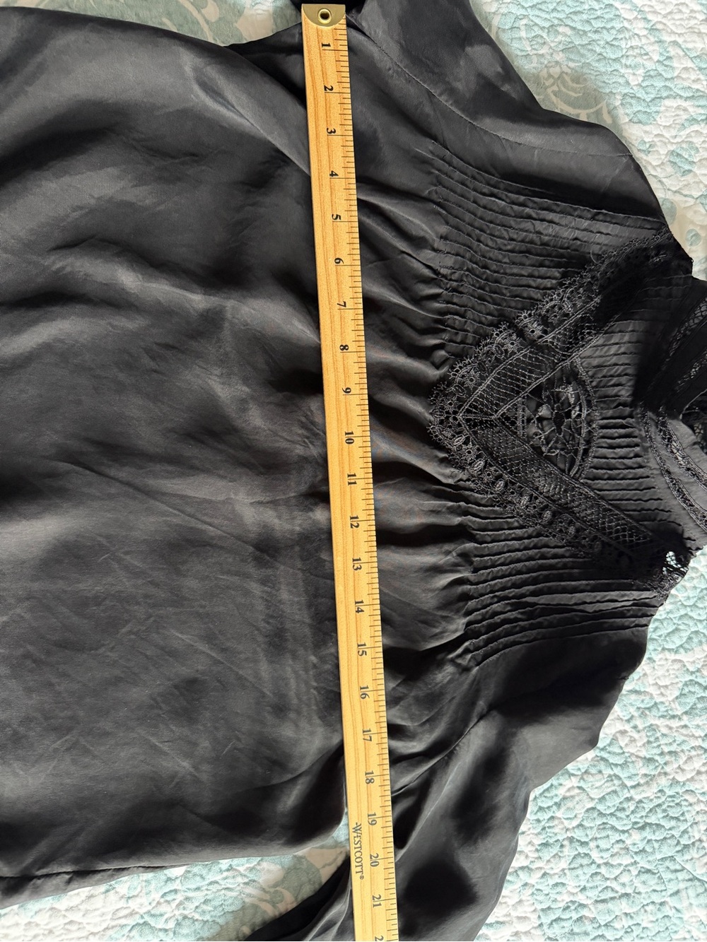 Zara Black Lace-Trim Victorian High-Neck Blouse - Picture 8 of 13